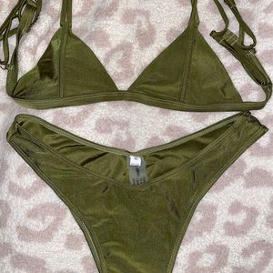 army green swimsuit